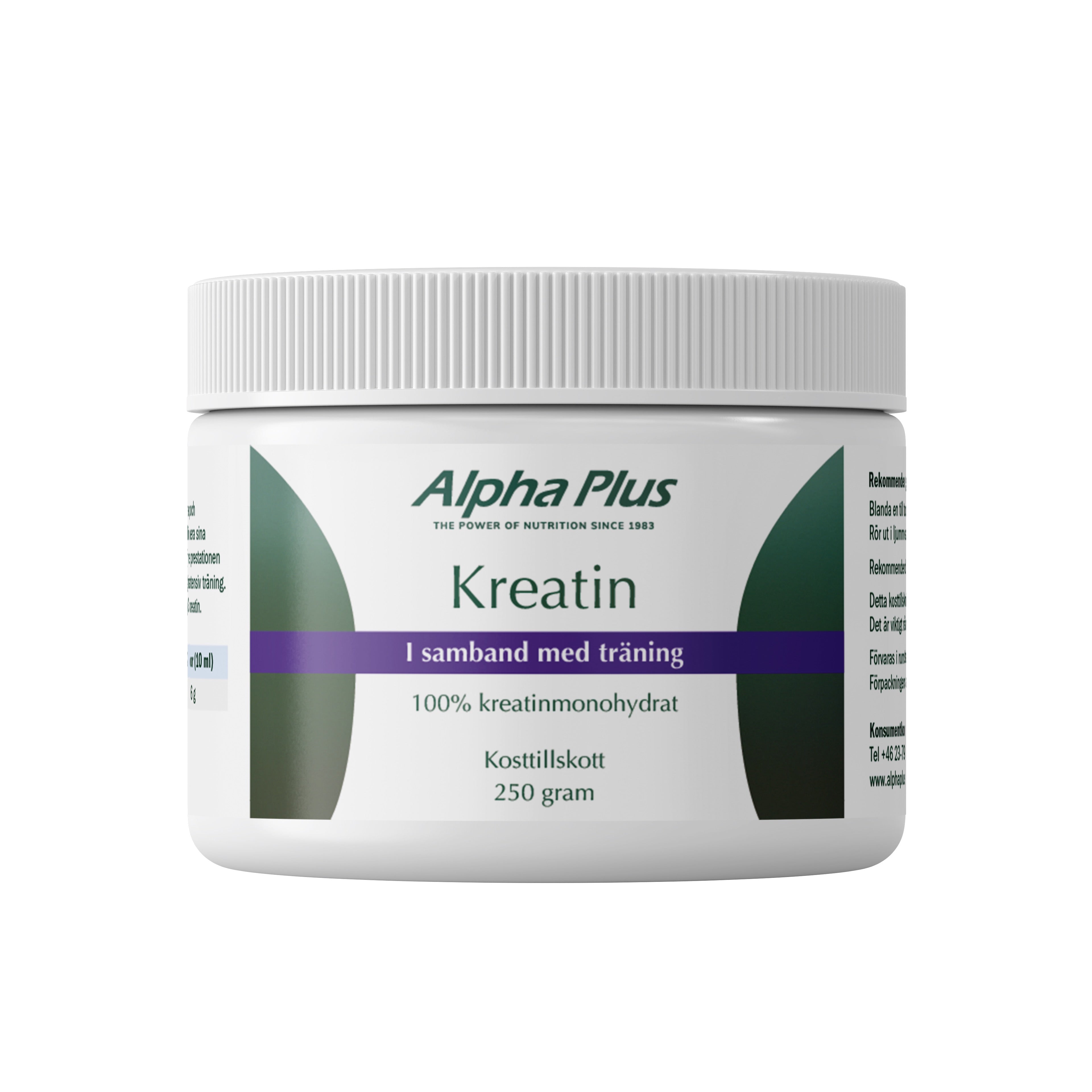 Alpha Plus Kreatin 250g -Muskelstyrka • Energi • Återhämtning • Kvinnor 40+