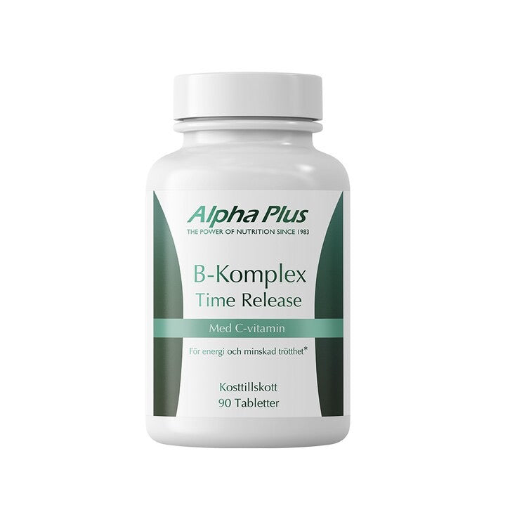 B-Komplex Time Release – Alpha Plus | För energi, nervsystem och mental balans (90 tabletter)
