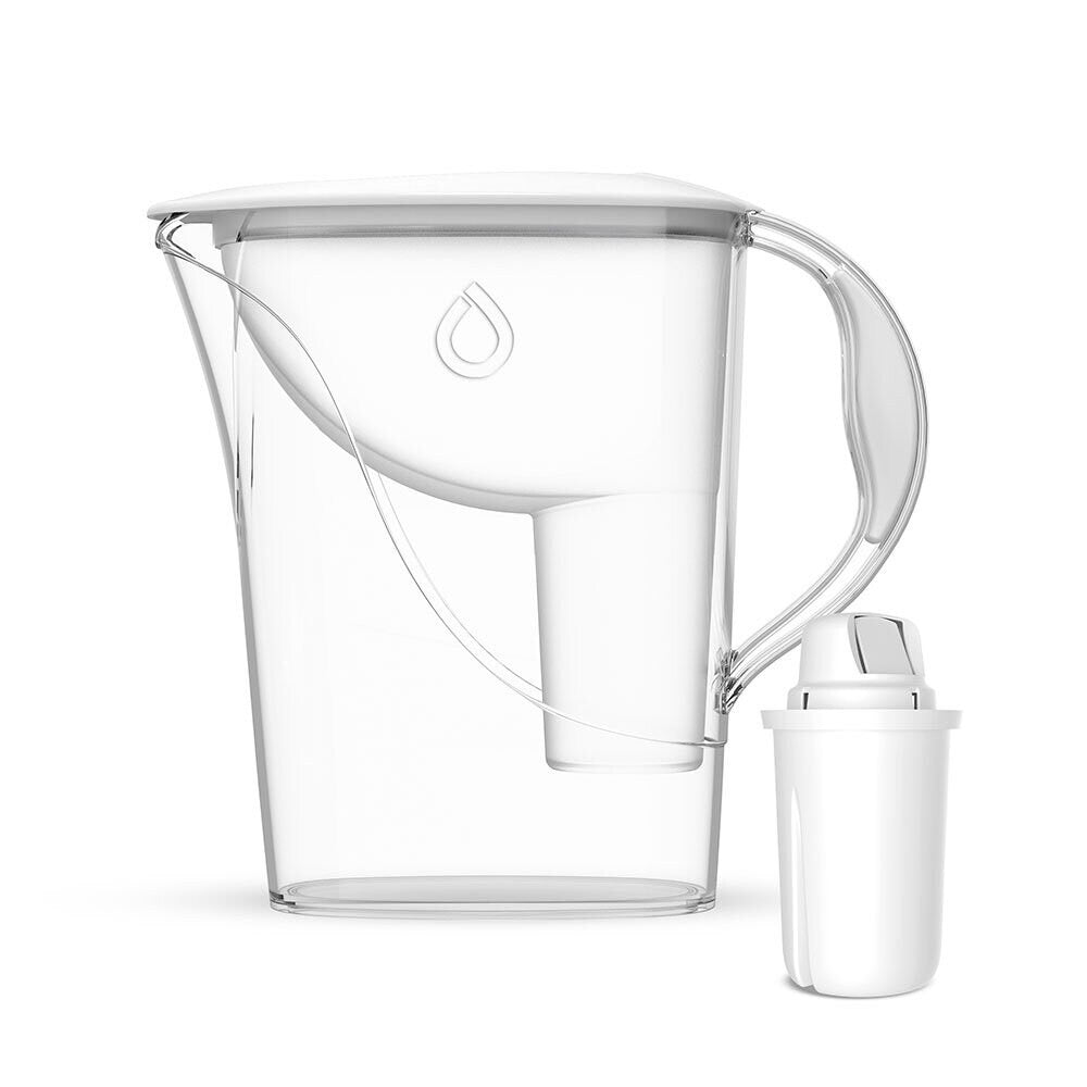 Vattenfilter Kanna 2,4 L Vit – renare vatten för kropp, lymfsystem & hormonell balans