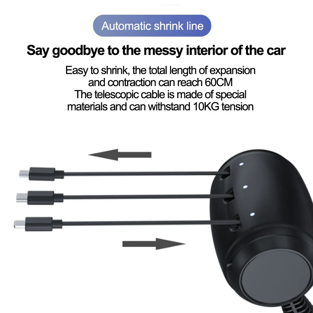 ECOCHARGE - 3-i-1 indragbar laddstation för baksätet i bilen